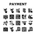 payment bank money finance card icons set vector Royalty Free Stock Photo