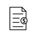 Payment and bill invoice vector icon Order symbol. Tax sign design. Paper bank document concept for graphic design, logo, web site Royalty Free Stock Photo