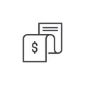 Payment and billing invoice outline icon