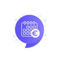 payment calendar icon with euro