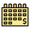 Payment calendar icon vector flat