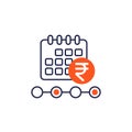 payment calendar icon with rupee Royalty Free Stock Photo