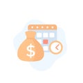 Payment calendar, payday vector icon