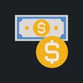 Payment cash - Flat color image.