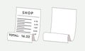 Payment check hand drawn. Buying financial invoice bill purchasing calculate pay vector isolated. Receipt seller forms