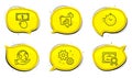 Payment click, Statistics timer and Work icons set. Timer sign. Financial transfer, Growth chart, Settings. Vector