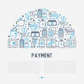 Payment concept in half circle Royalty Free Stock Photo