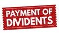 Payment of dividents sign or stamp Royalty Free Stock Photo