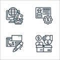 payment element line icons. linear set. quality vector line set such as donation, check book, bank account