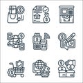 payment element line icons. linear set. quality vector line set such as donation, online shopping, online purchase, payment check