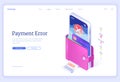 Payment error, failed online money transaction