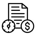 Payment estimator icon, outline style Royalty Free Stock Photo