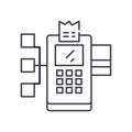 Payment gateway icon, linear isolated illustration, thin line vector, web design sign, outline concept symbol with