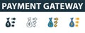 Payment Gateway icon set. Premium symbol in different styles from fintech technology icons collection. Creative payment gateway