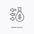 Payment Gateway outline icon. Simple linear element illustration. Isolated line Payment Gateway icon on white background. Thin