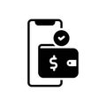Black solid icon for Payment, digital and banking Royalty Free Stock Photo