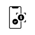 Black solid icon for Payment, digital and banking Royalty Free Stock Photo