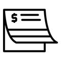 Payment icon outline vector. Money contract