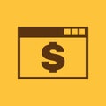 The payment icon. Pay and e-commerce, dollar, money, payment symbol. UI. Web. Logo. Sign. Flat design. App. Royalty Free Stock Photo