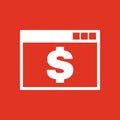 The payment icon. Pay and e-commerce, dollar, money, payment symbol. UI. Web. Logo. Sign. Flat design. App. Royalty Free Stock Photo