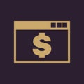 The payment icon. Pay and e-commerce, dollar, money, payment symbol. UI. Web. Logo. Sign. Flat design. App. Royalty Free Stock Photo