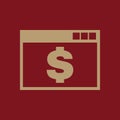 The payment icon. Pay and e-commerce, dollar, money, payment symbol. UI. Web. Logo. Sign. Flat design. App. Royalty Free Stock Photo