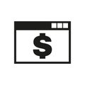 The payment icon. Pay and e-commerce, dollar, money symbol. UI. Web. Logo. Sign. Flat design. App. Royalty Free Stock Photo