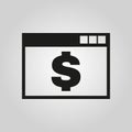 The payment icon. Pay and e-commerce, dollar, money symbol. UI. Web. Logo. Sign. Flat design. App. Royalty Free Stock Photo