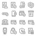Payment icons set vector illustration. Contains such icon as Privacy Protection, Receipt, Security Password and more. Expanded Str