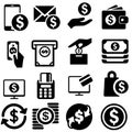 Payment icons vector set. Money illustration sign collection. banking symbol. cash logo. Royalty Free Stock Photo