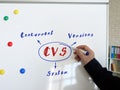 Payment in kind CVS Concurrent Versions System on Concept photo. An teacher is writing and explaining the rules on the white board