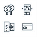 Payment line icons. linear set. quality vector line set such as cit card, money transfer, online shopping