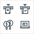 Payment line icons. linear set. quality vector line set such as online payment, bidding, cit card