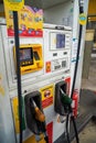 Payment machine with nozzles in Shell petrol pump station