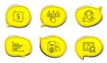 Payment message, Certificate and Horizontal chart icons set. Correct checkbox sign. Vector
