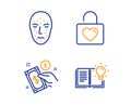 Payment method, Face biometrics and Wedding locker icons set. Product knowledge sign. Vector Royalty Free Stock Photo