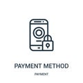 payment method icon vector from payment collection. Thin line payment method outline icon vector illustration Royalty Free Stock Photo