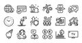 Payment methods, Leadership and International recruitment line icons set. Vector