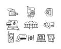 Payment methods thin line icons. Pay online, mobile, credit card, shopping, banking Royalty Free Stock Photo