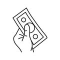 payment money hand line icon vector illustration Royalty Free Stock Photo