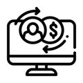 Payment for new customer line icon vector illustration