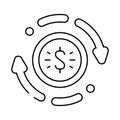 payment processing business process line icon vector illustration
