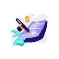 Payment Promissory Note Icon Illustration vector for transaction, pen, signature agreement paper, concept on financial finance, ma Royalty Free Stock Photo