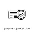 Payment protection icon. Trendy modern flat linear vector Payment protection icon on white background from thin line Insurance co Royalty Free Stock Photo