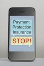 Payment Protection Insurance claim spam text message Royalty Free Stock Photo