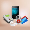 Payment Protection Realistic Composition Royalty Free Stock Photo