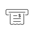 Payment for Purchase Financial Paper Invoice Total Price Line Icon. Receipt of Pay Money for Tax Outline Pictogram