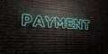 PAYMENT -Realistic Neon Sign on Brick Wall background - 3D rendered royalty free stock image