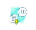 Payment receive line icon. Dollar exchange sign. Vector