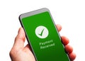 Payment Received on Phone Royalty Free Stock Photo